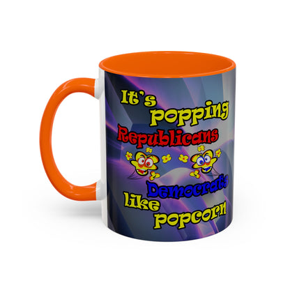 popping like popcorn - Accent Mug (grey-pink wave)