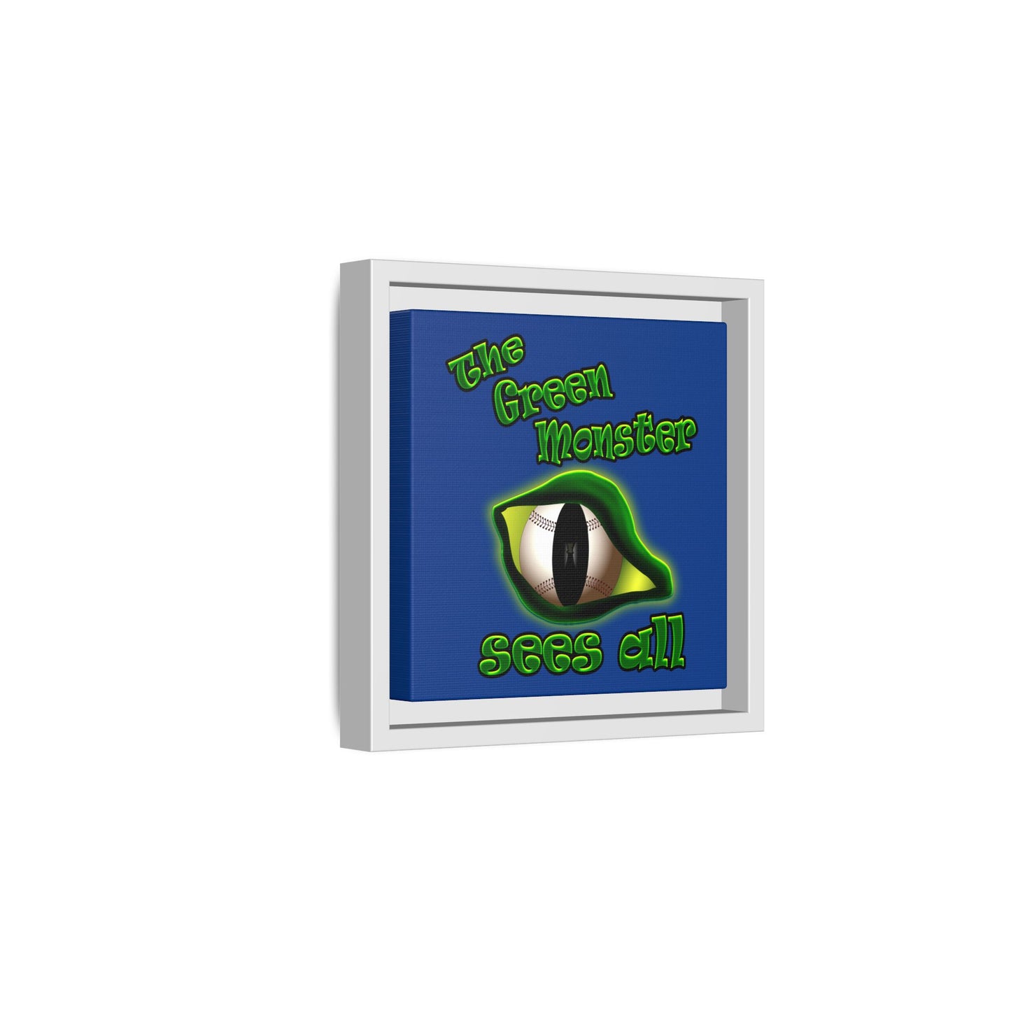 green monster - framed canvas art (dark blue)