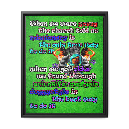 doggystyle - framed canvas art (green turf)