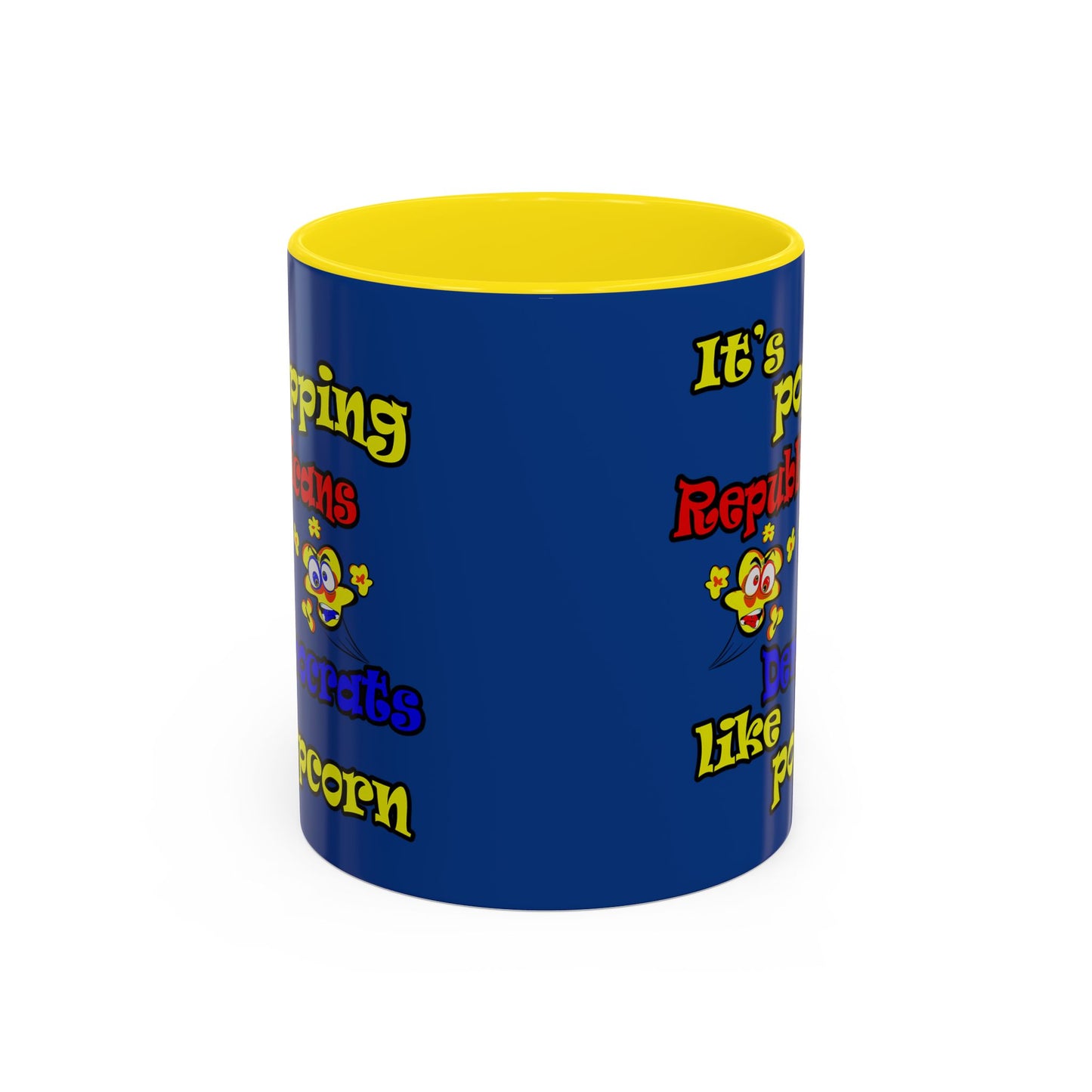 popping like popcorn - Accent Mug (dark blue)