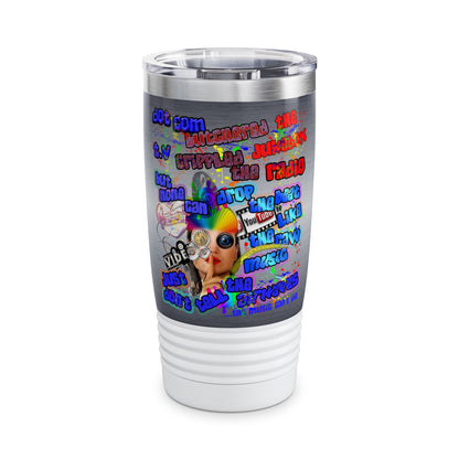 drop the beat - Ringneck Tumbler, 20oz  (brushed nickel)