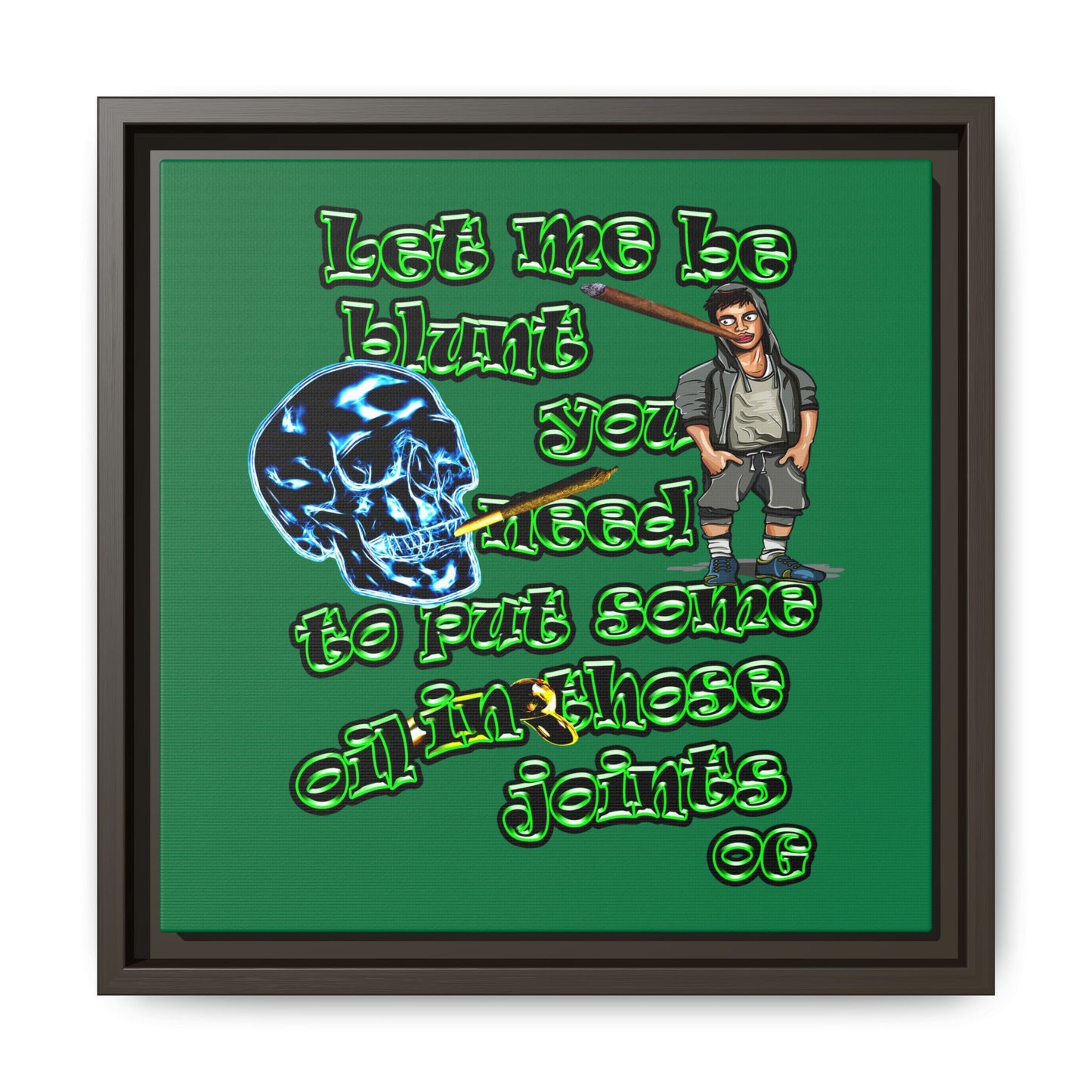 og - framed canvas art (dark green)