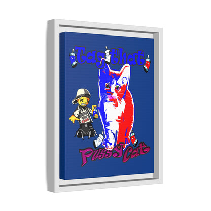 tag that - framed canvas art (dark blue)