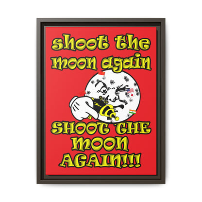 shoot the moon again - framed canvas art (red)