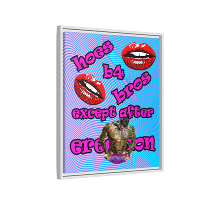 hoes b4 bros - framed canvas art (light blue-purple wave)