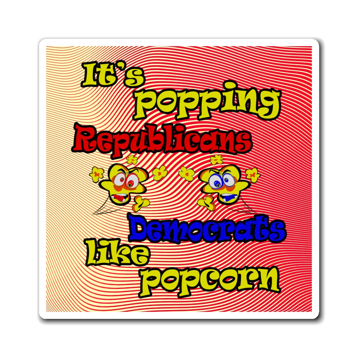 popping like popcorn - Magnets - (yellow-orange wave)