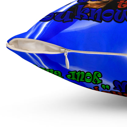 high noon - Spun Polyester Square Pillow - (blue-white wave)