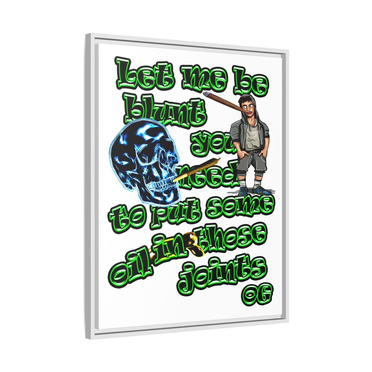 og - framed canvas art (white)