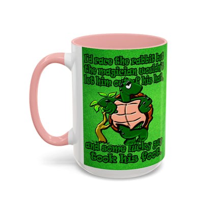 turtle race - Accent Mug (green turf)