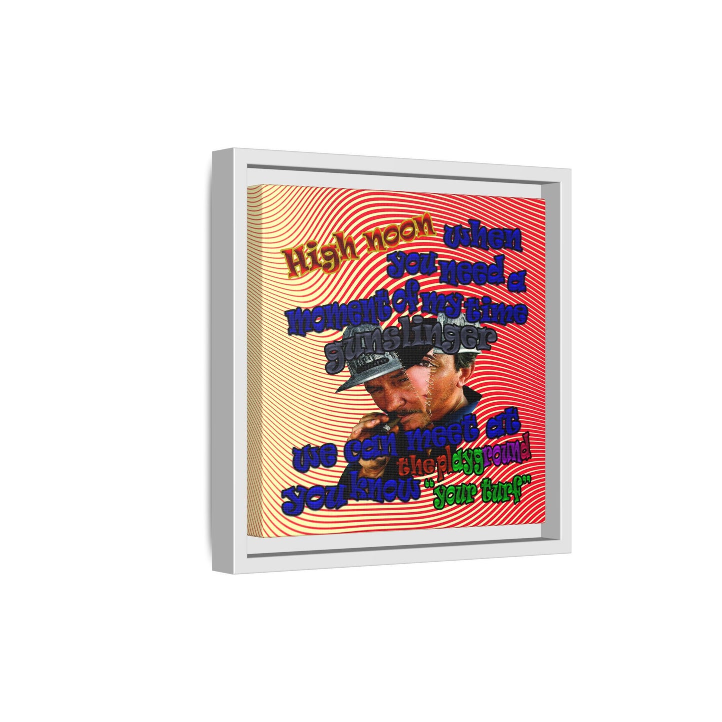 high noon - framed canvas art (yellow-orange wave)