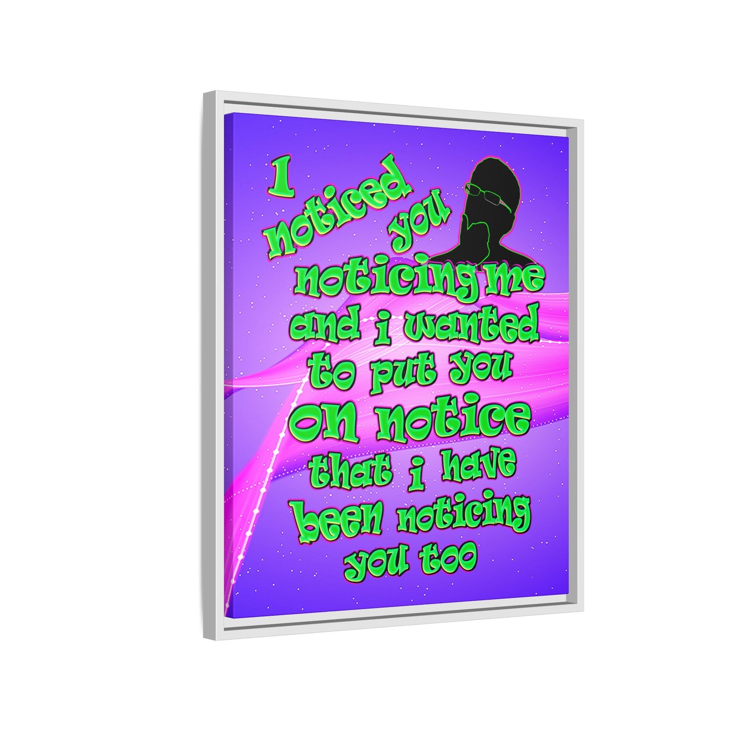 noticed you noticing - framed canvas art (purple-pink wave)