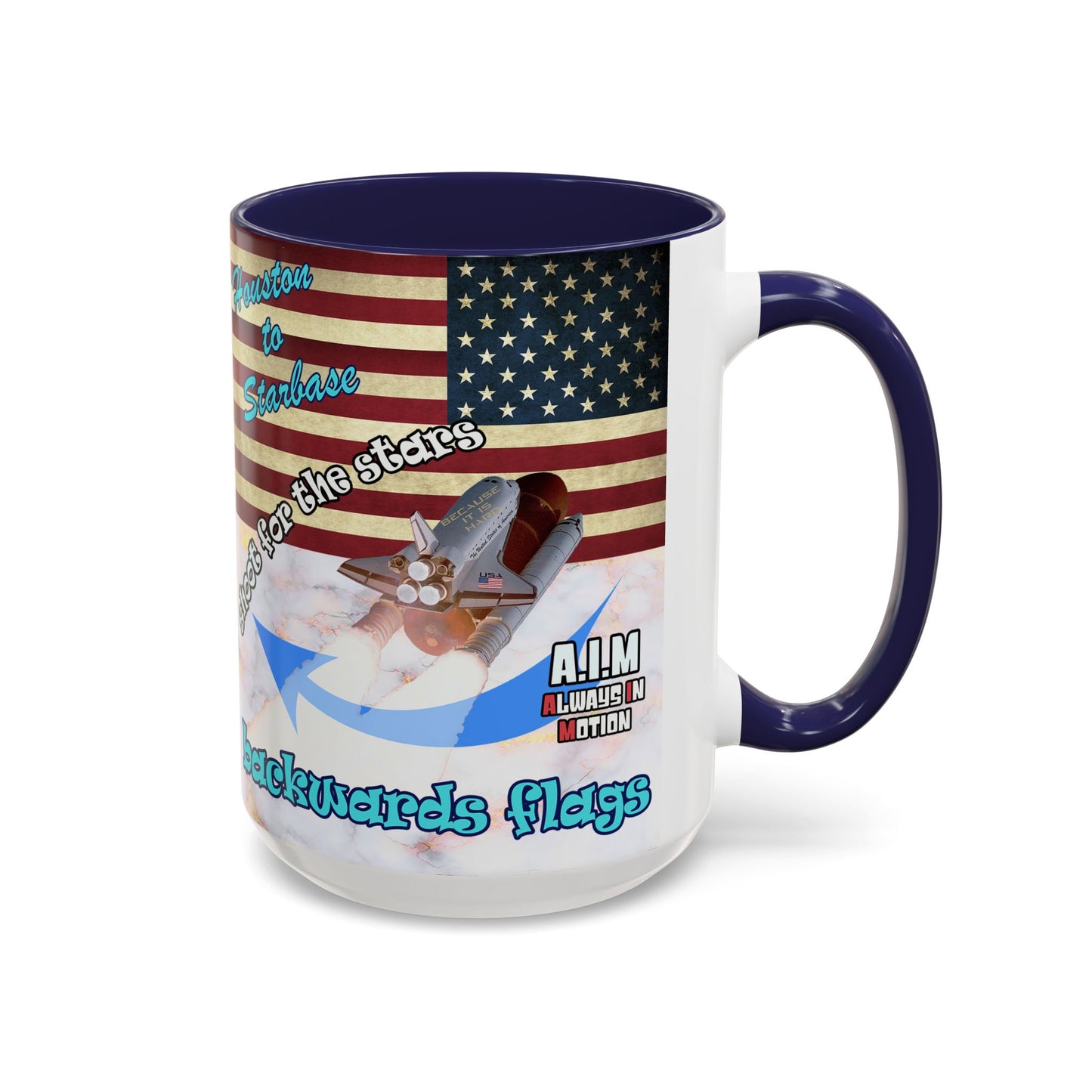 shoot for the stars - Accent Mug (white marble)