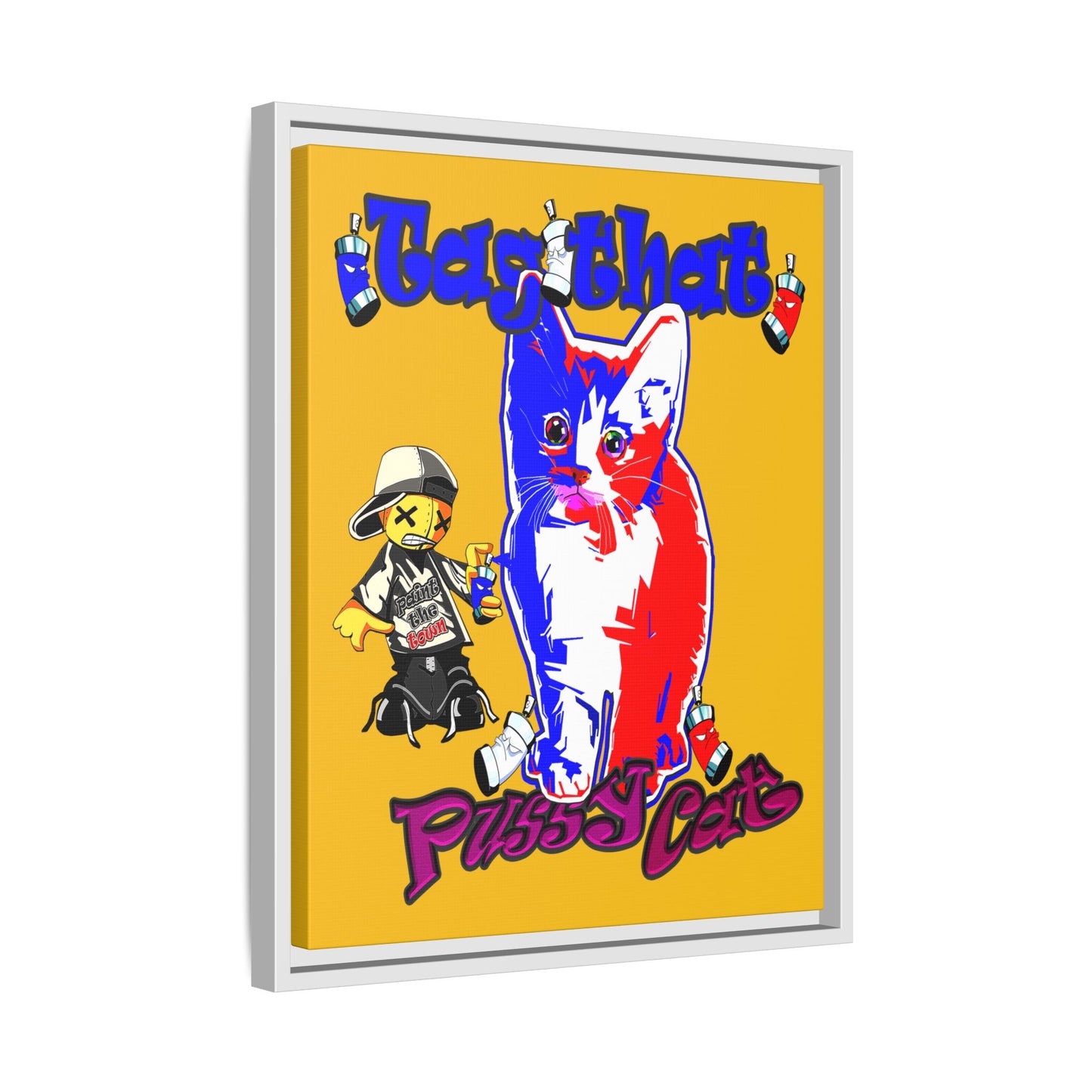 tag that - framed canvas art (yellow)