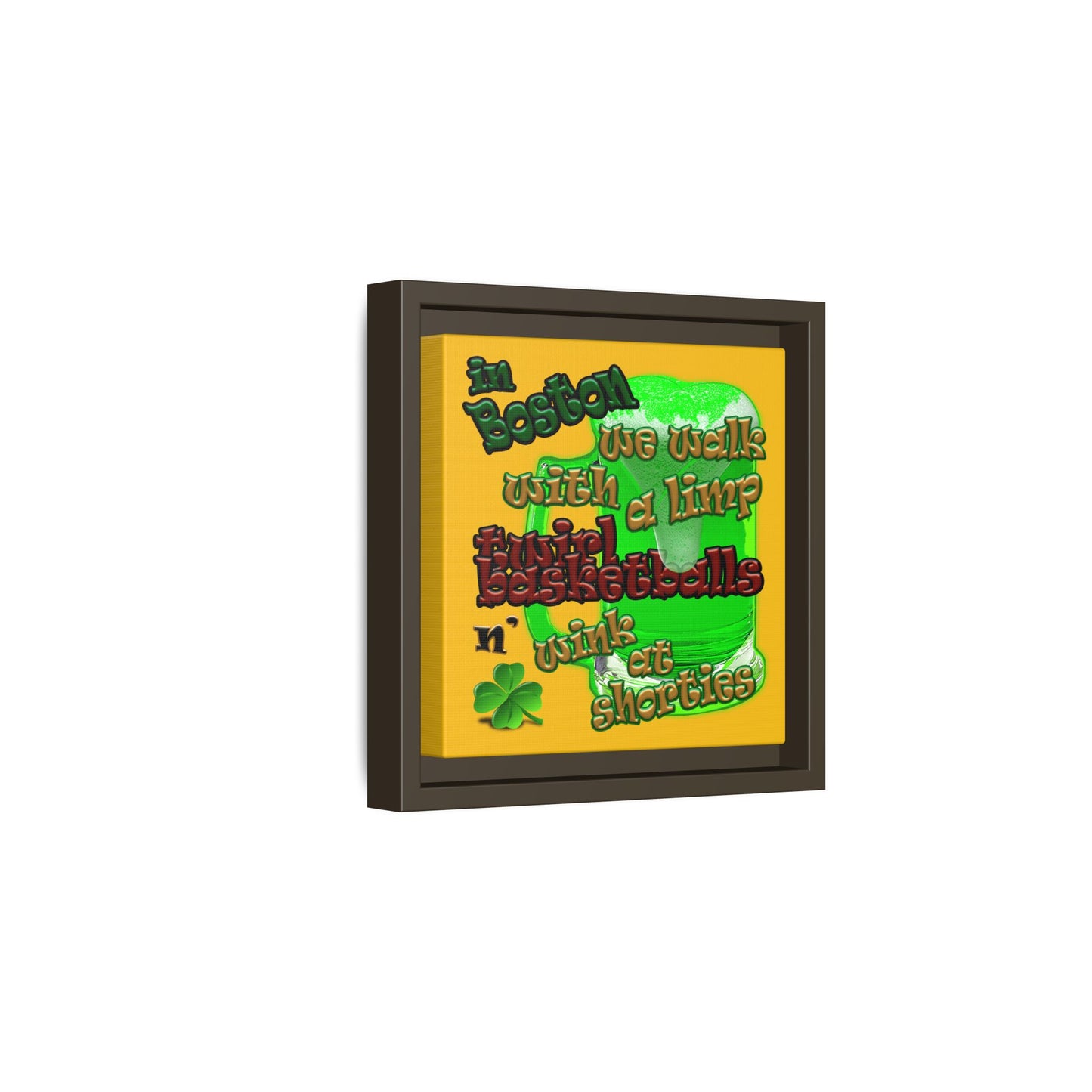 celtics logo - framed canvas art (yellow)