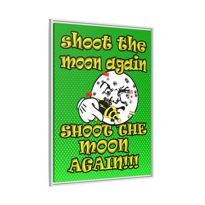 shoot the moon again - framed canvas art (logo green)