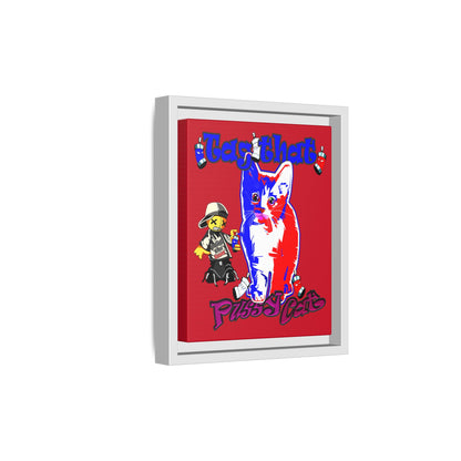 tag that - framed canvas art (dark red)