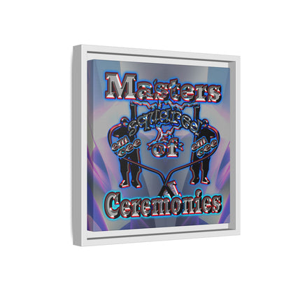 em cee squared - framed canvas art (grey-pink wave)