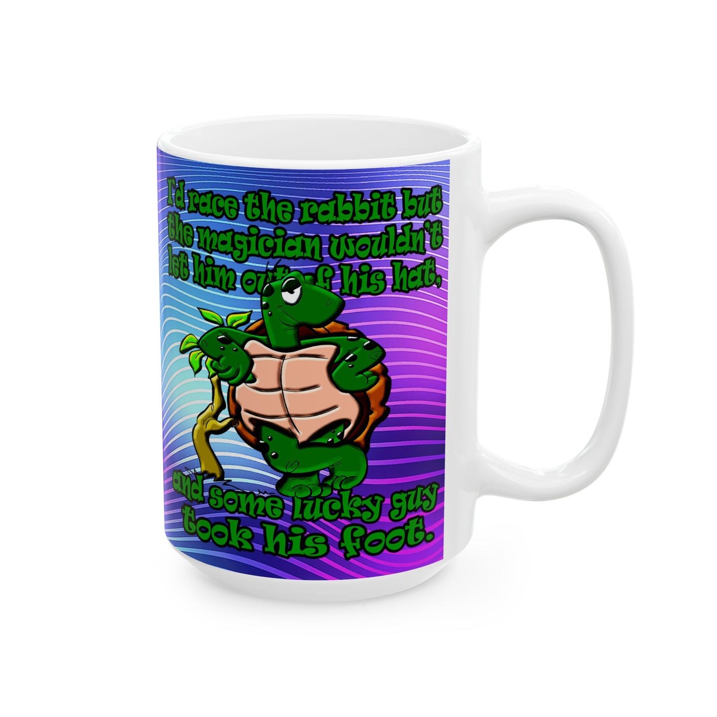 turtle race - White Mug (purple wave)