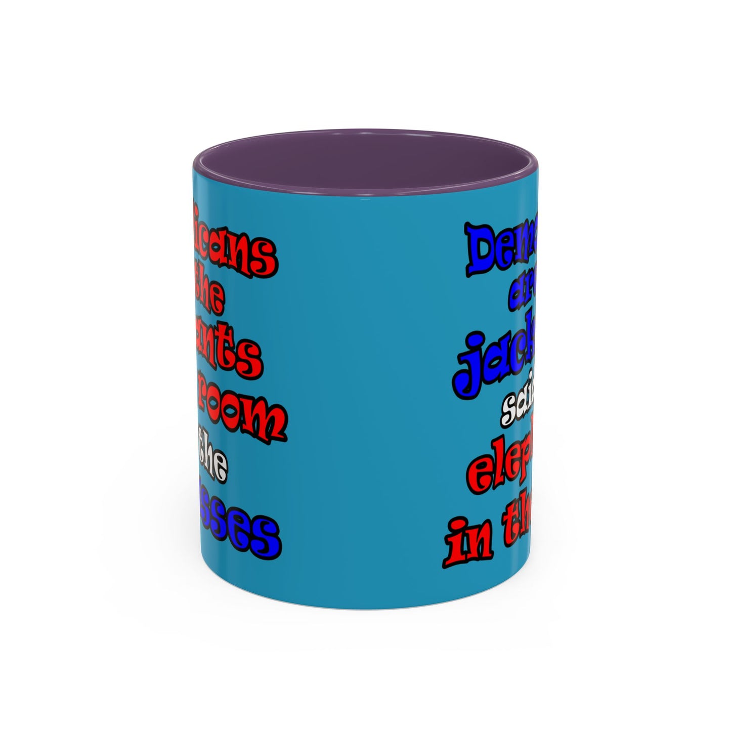 donkeys and elephants - Accent Mug (turquoise)