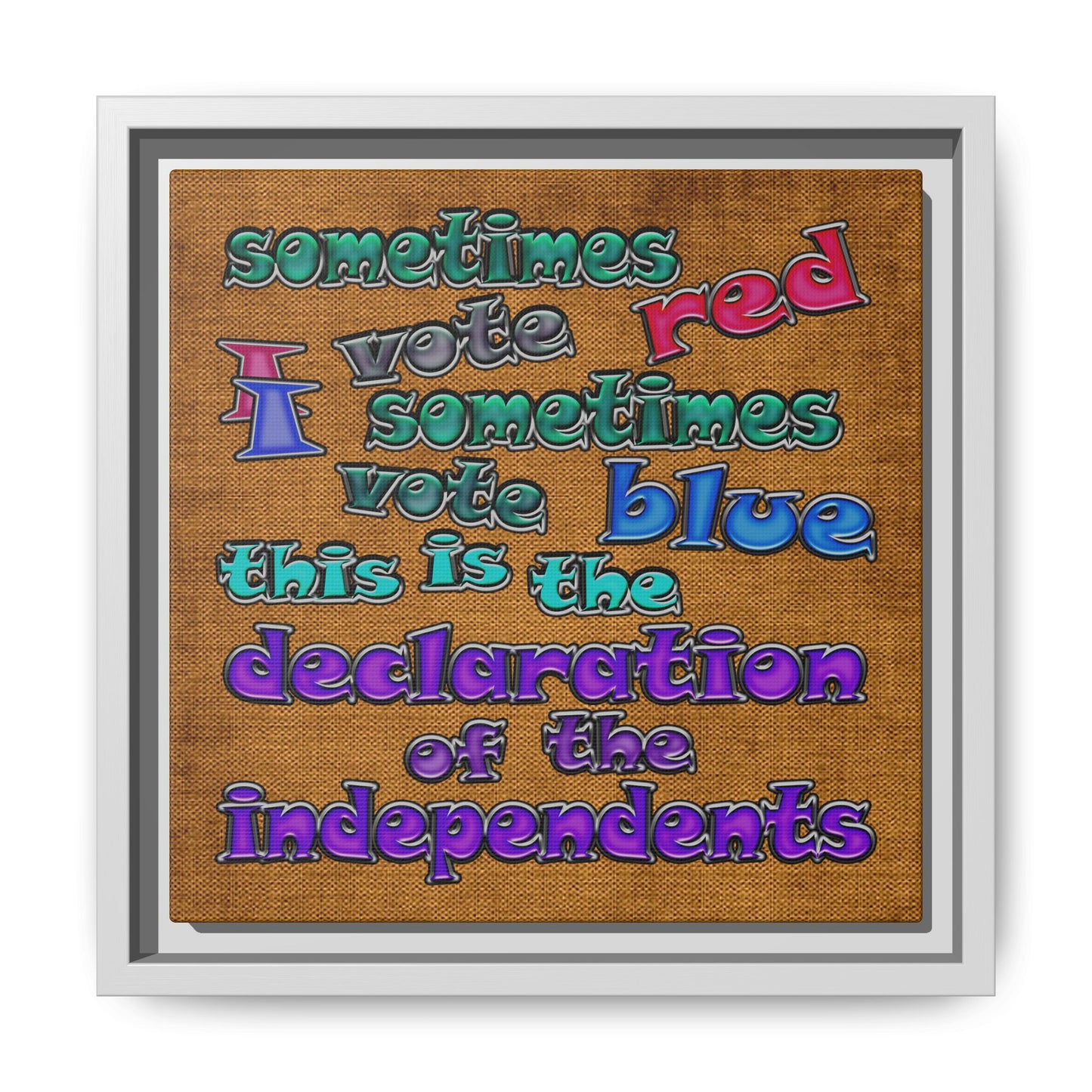 declaration of the independents - framed canvas art (brown papyrus)