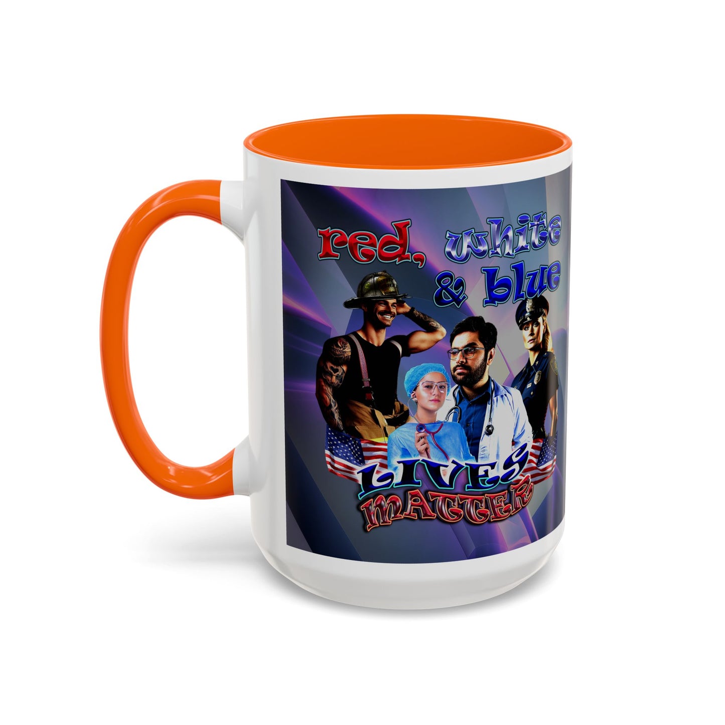 rw&b lives matter - Accent Mug (grey-pink wave)