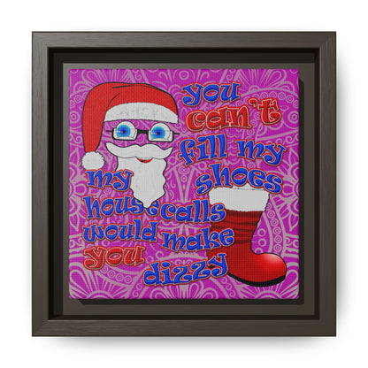 santa's shoes - framed canvas art (pink swirl)