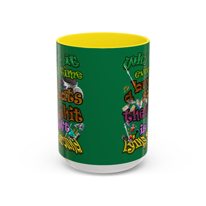 the bum's shit - Accent Mug (dark green)
