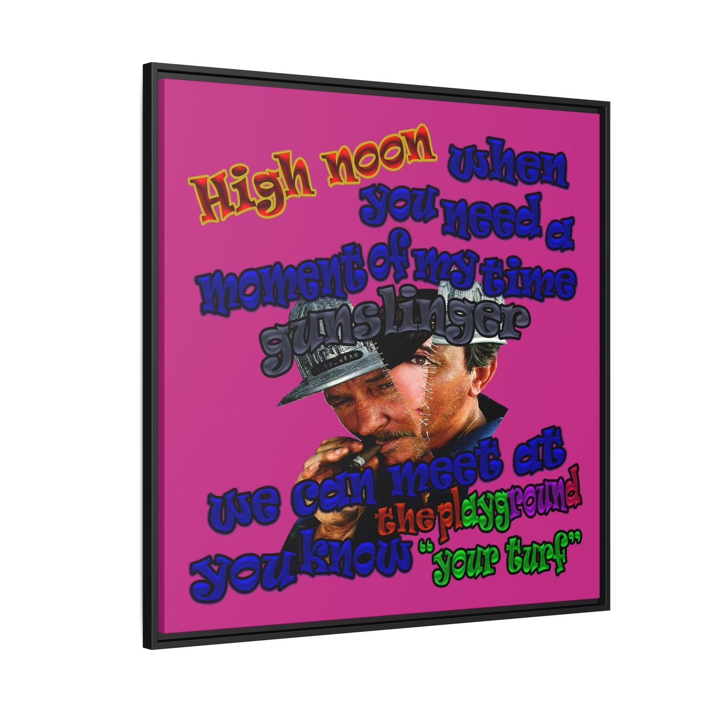 high noon - framed canvas art (pink)