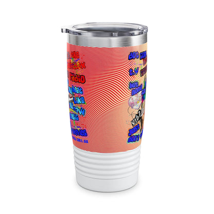 drop the beat - Ringneck Tumbler, 20oz  (yellow-orange wave)