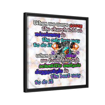 doggystyle - framed canvas art (white marble)
