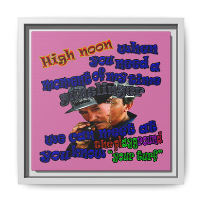 high noon - framed canvas art (light pink)