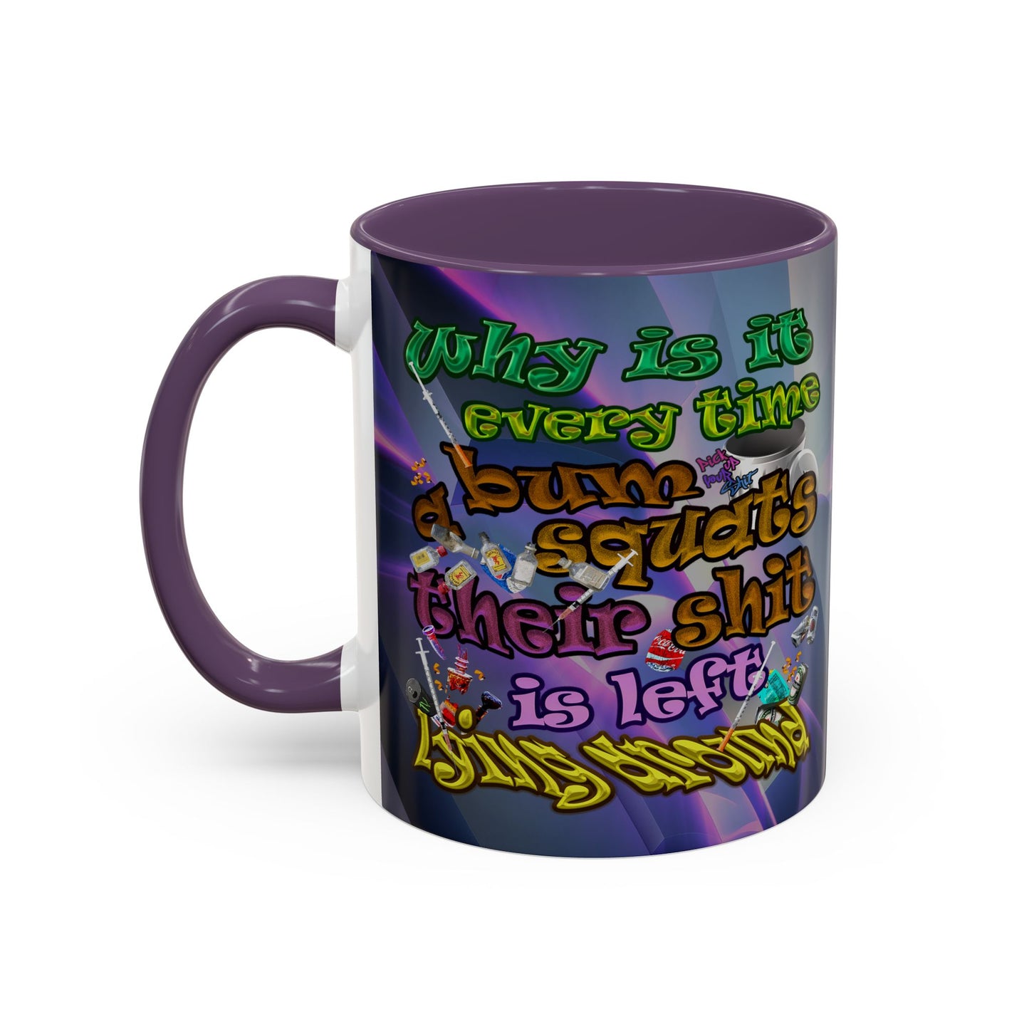 the bum's shit - Accent Mug (grey-pink wave)