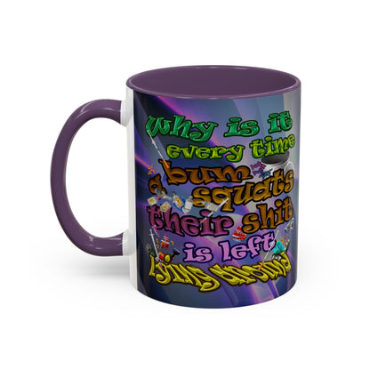 the bum's shit - Accent Mug (grey-pink wave)