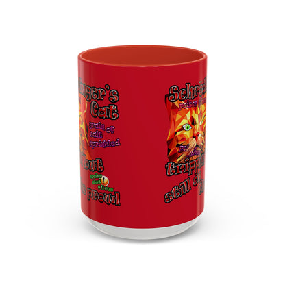 schrodinger's cat - Accent Mug (dark red)