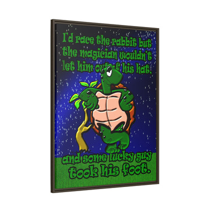 turtle race - framed canvas art ('snoops' background)