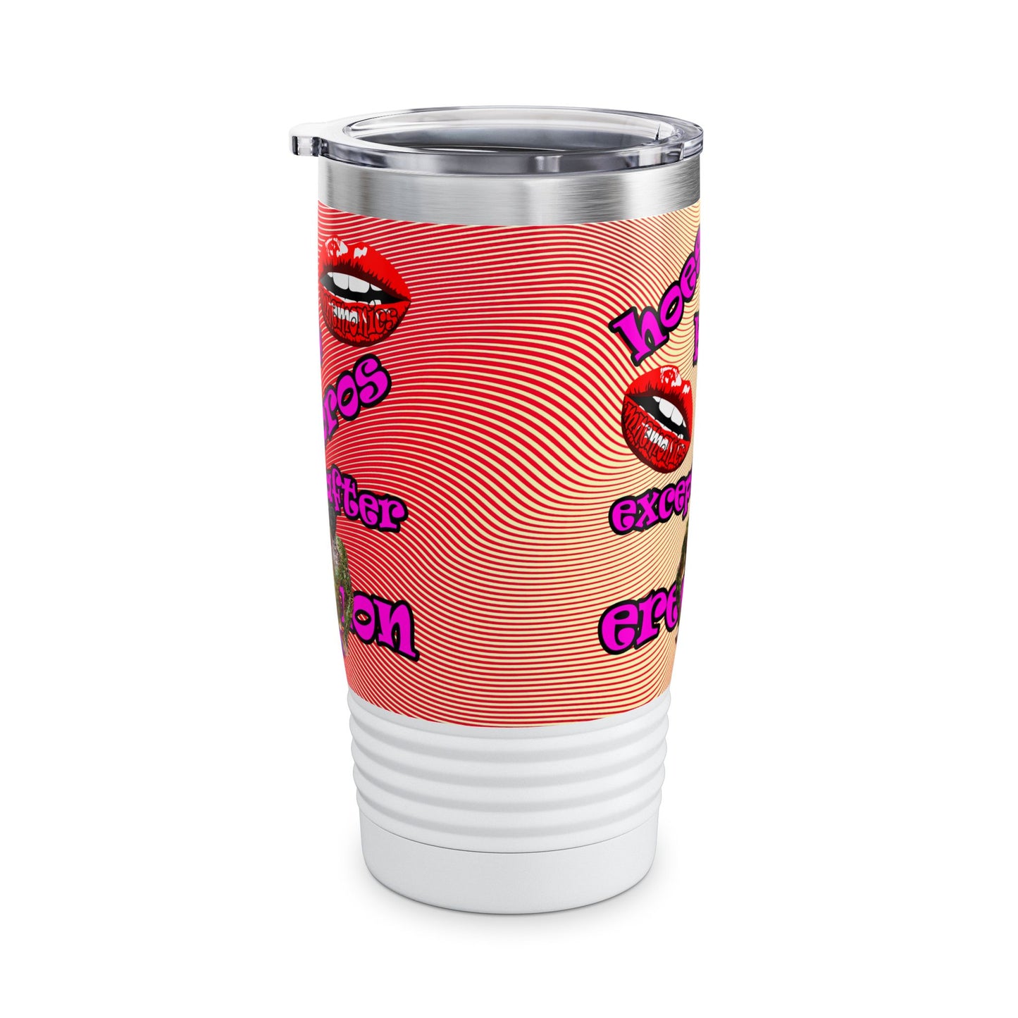 hoes b4 bros - Ringneck Tumbler, 20oz (yellow-orange wave)
