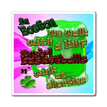 celtics logo - Magnets - (light blue-pink wave)