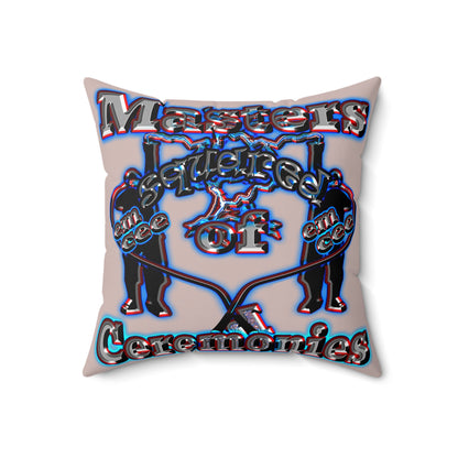 em cee squared - Spun Polyester Square Pillow - (mocha brown)