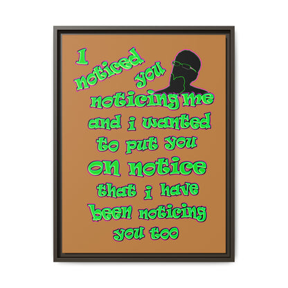 noticed you noticing - framed canvas art (light brown)