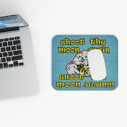 shoot the moon again - Mouse Pad (Rectangle) (faded blue)