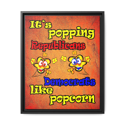 popping like popcorn - framed canvas art (burnt orange)