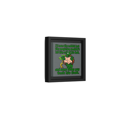 turtle race - framed canvas art (dark grey)
