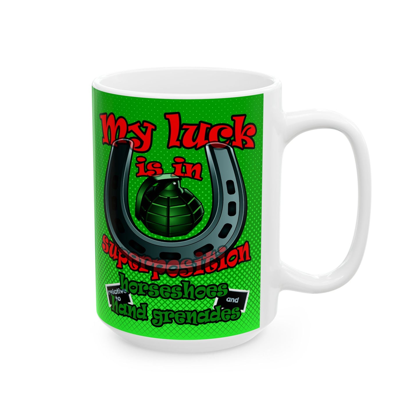 my luck - White Mug (logo green)