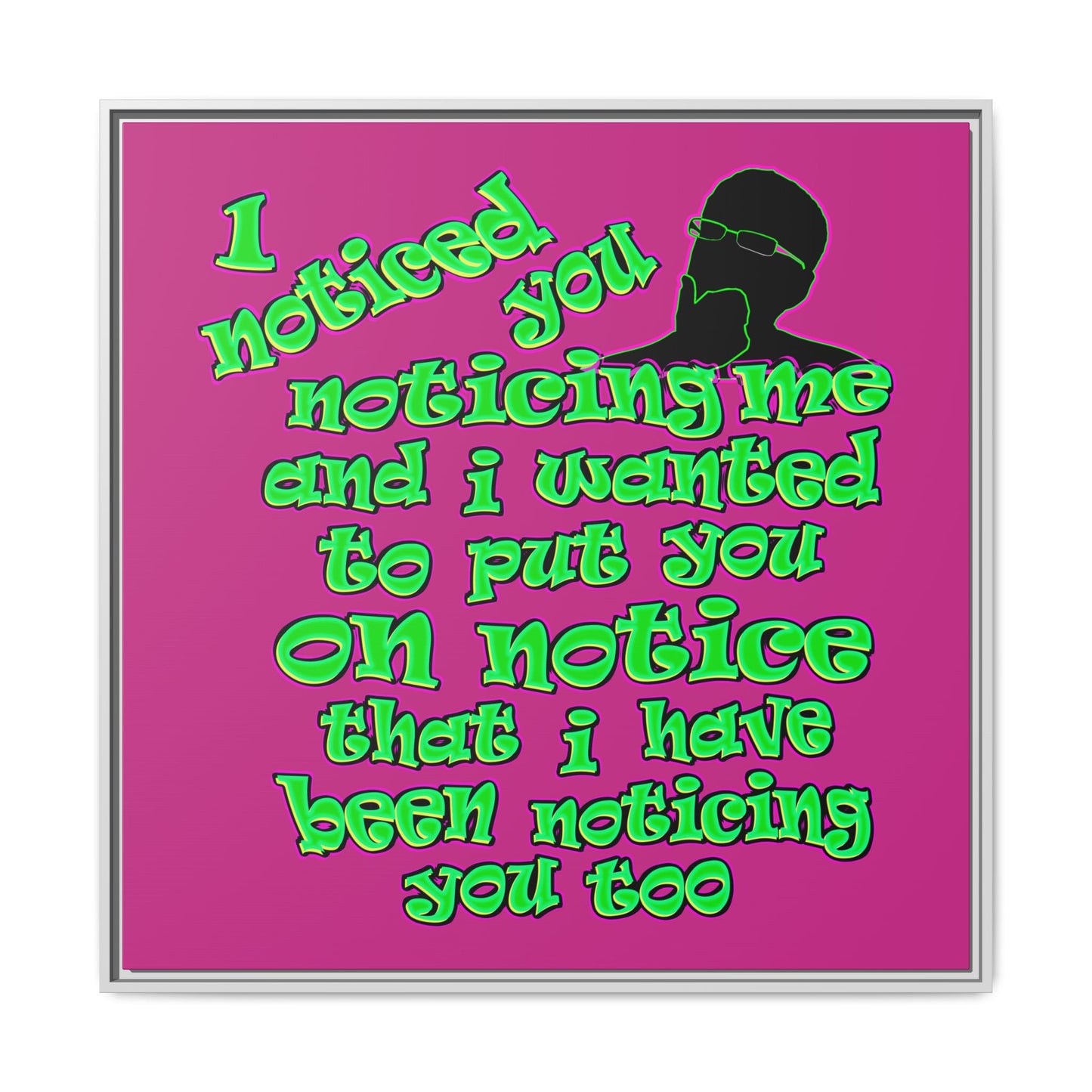 noticed you noticing - framed canvas art (pink)