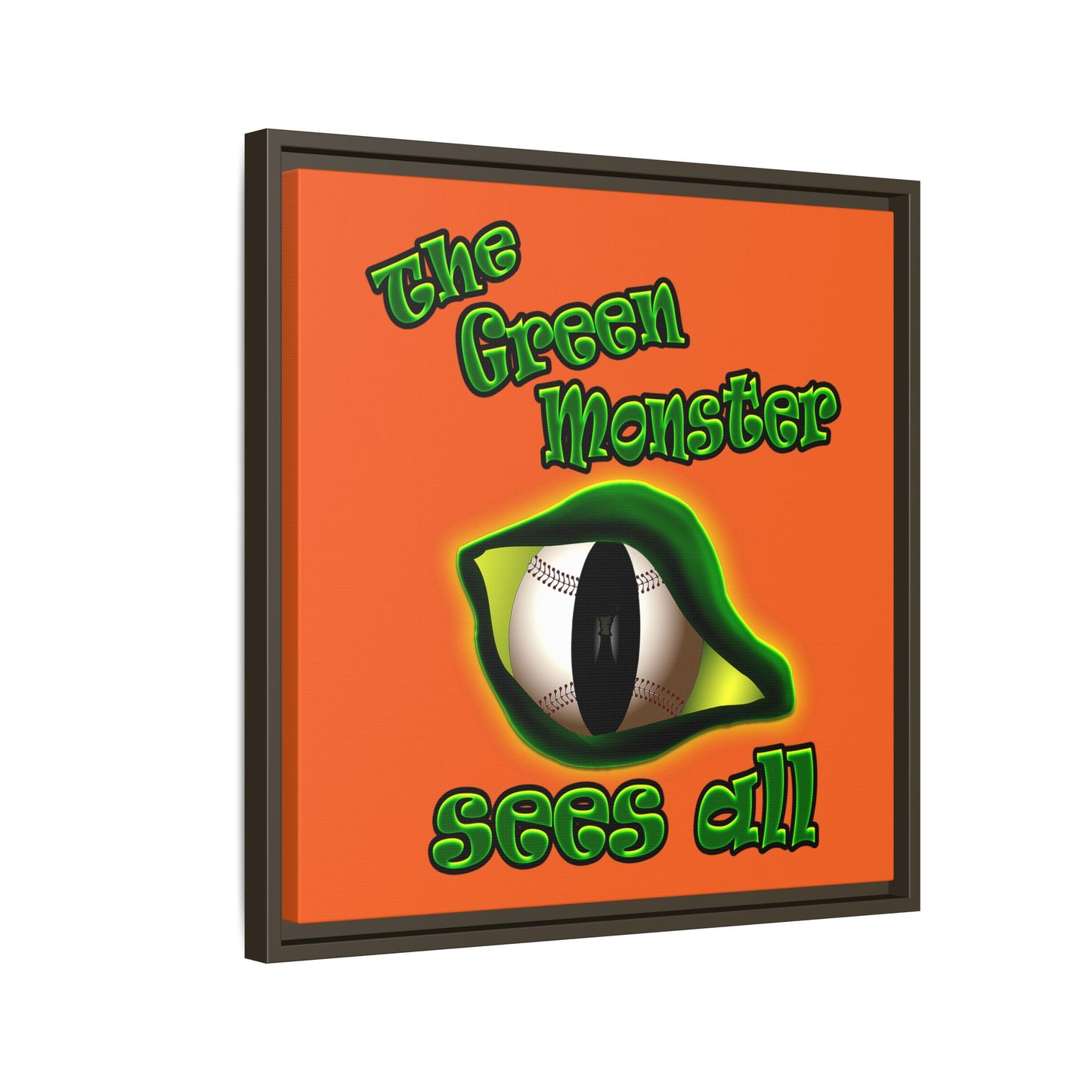 green monster - framed canvas art (orange)