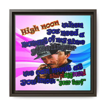 high noon - framed canvas art (light blue-pink wave)
