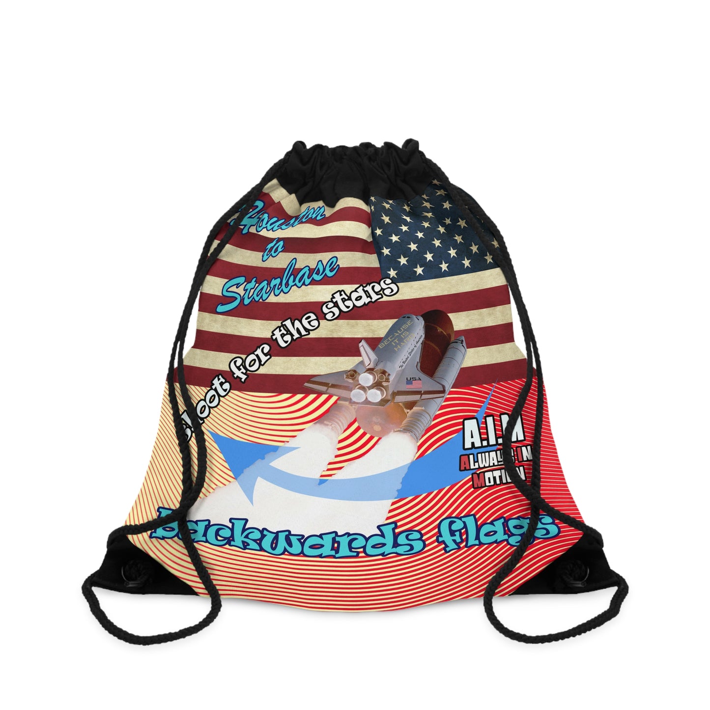 shoot for the stars - Drawstring Bag (yellow-orange wave)