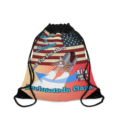 shoot for the stars - Drawstring Bag (yellow-orange wave)