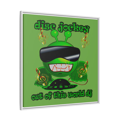 disc jockey - framed canvas art (green)