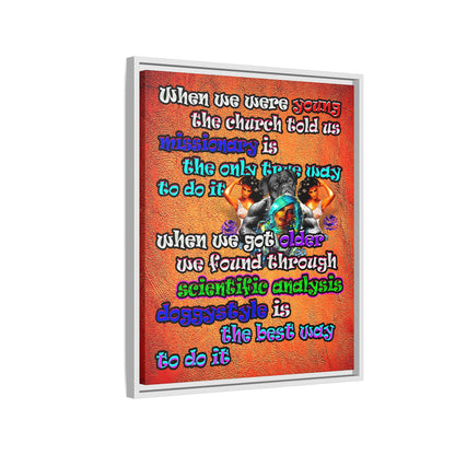 doggystyle - framed canvas art (burnt orange)